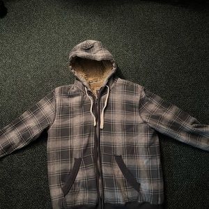 Plaid zip up hoodie